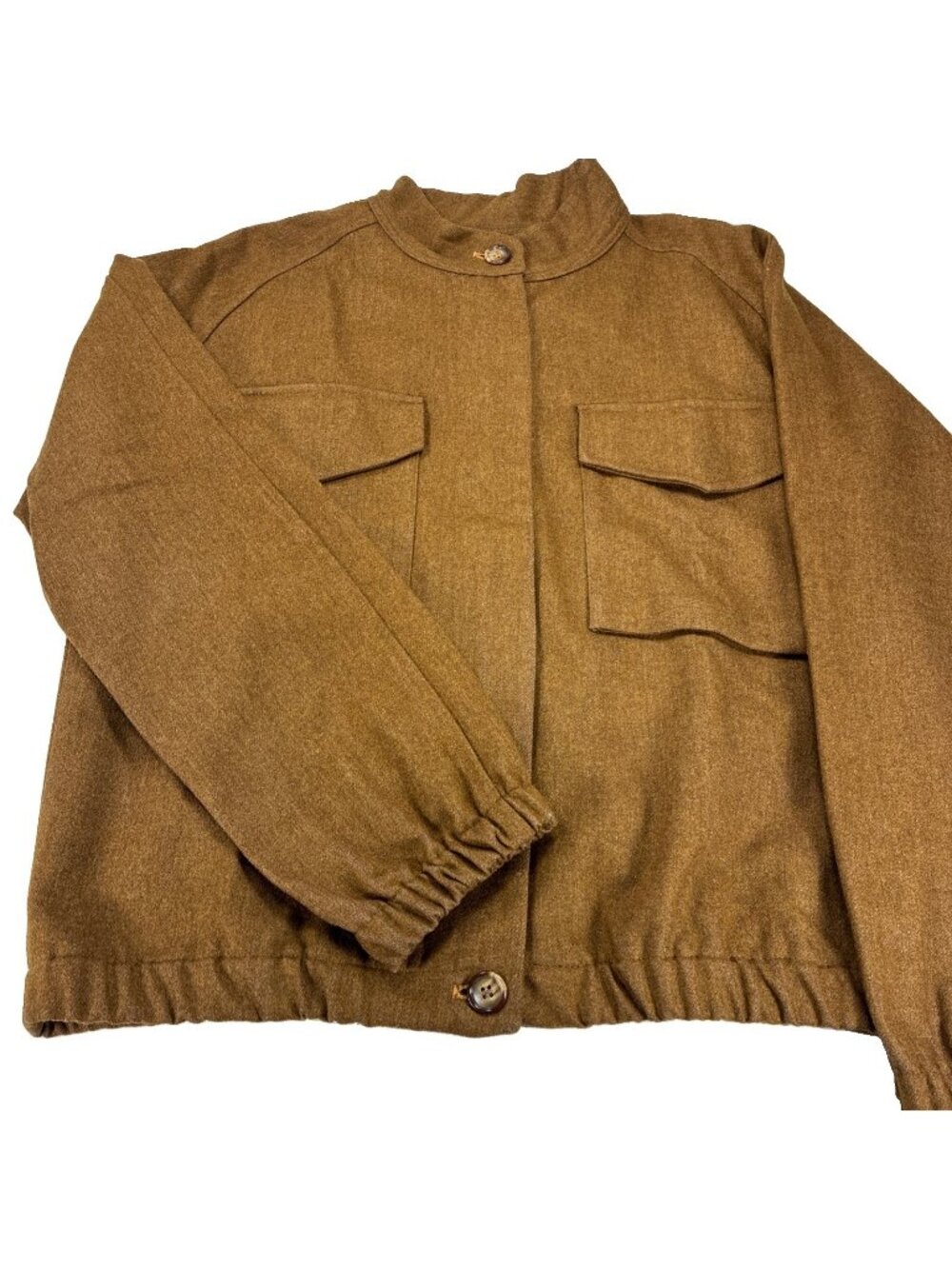 Vtg 70s 80s Liz Claiborne Act I Wool Blend Tweed Safari Field Utility Jacket S-6